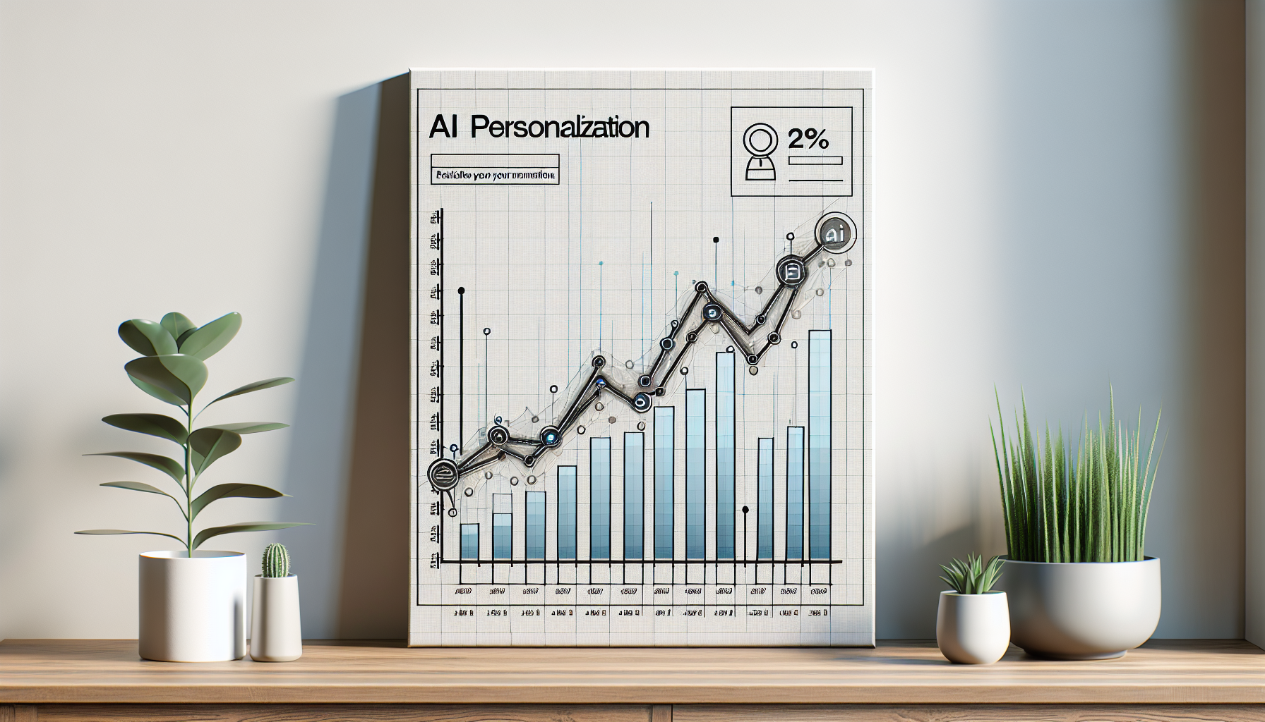 Graph showing increased sales with AI personalization