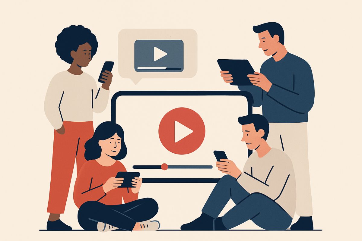People watching engaging video content on mobile devices