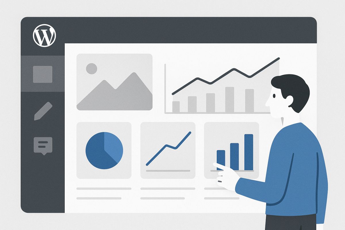 A user-friendly WordPress dashboard with analytics and performance metrics